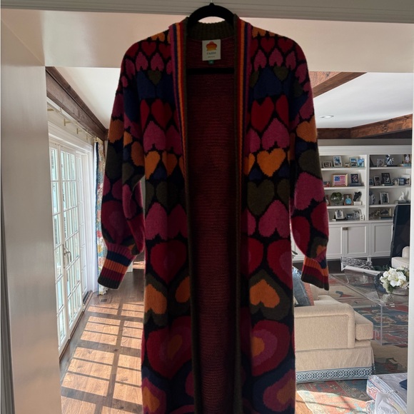 FARM Rio Multicolor Heart Pattern Cardigan - Picture 5 of 5